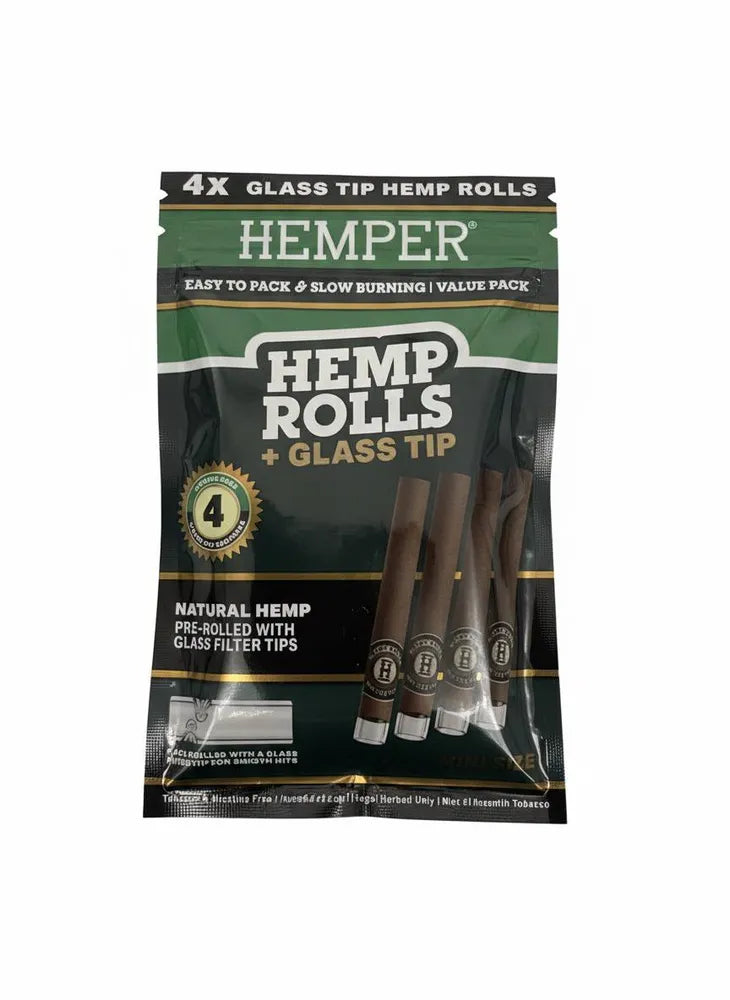 Pre-Rolled Hemp Cones 4st mit Glas Tip