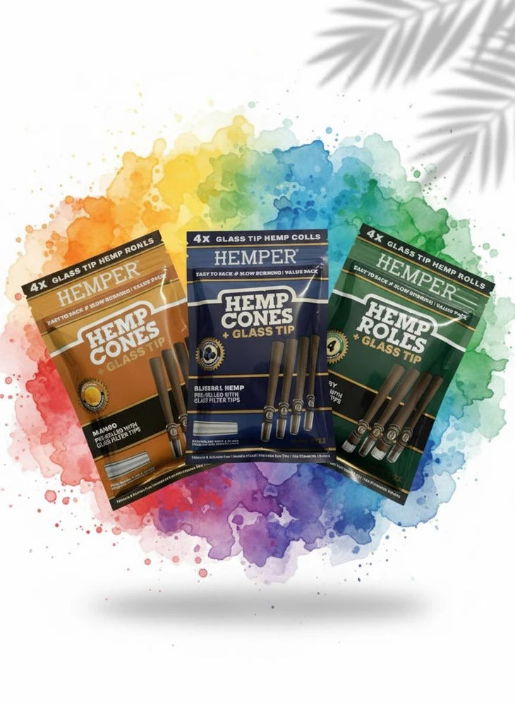Pre-Rolled Hemp Cones 4st mit Glas Tip