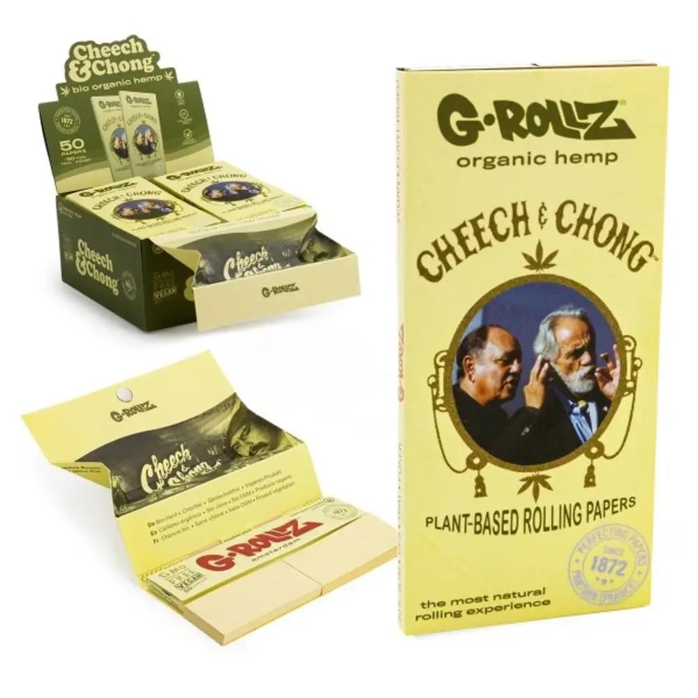 G-Rollz Cheech & Chong™ Classic Organic Hemp KS Papers + Tips, Tray & Poker