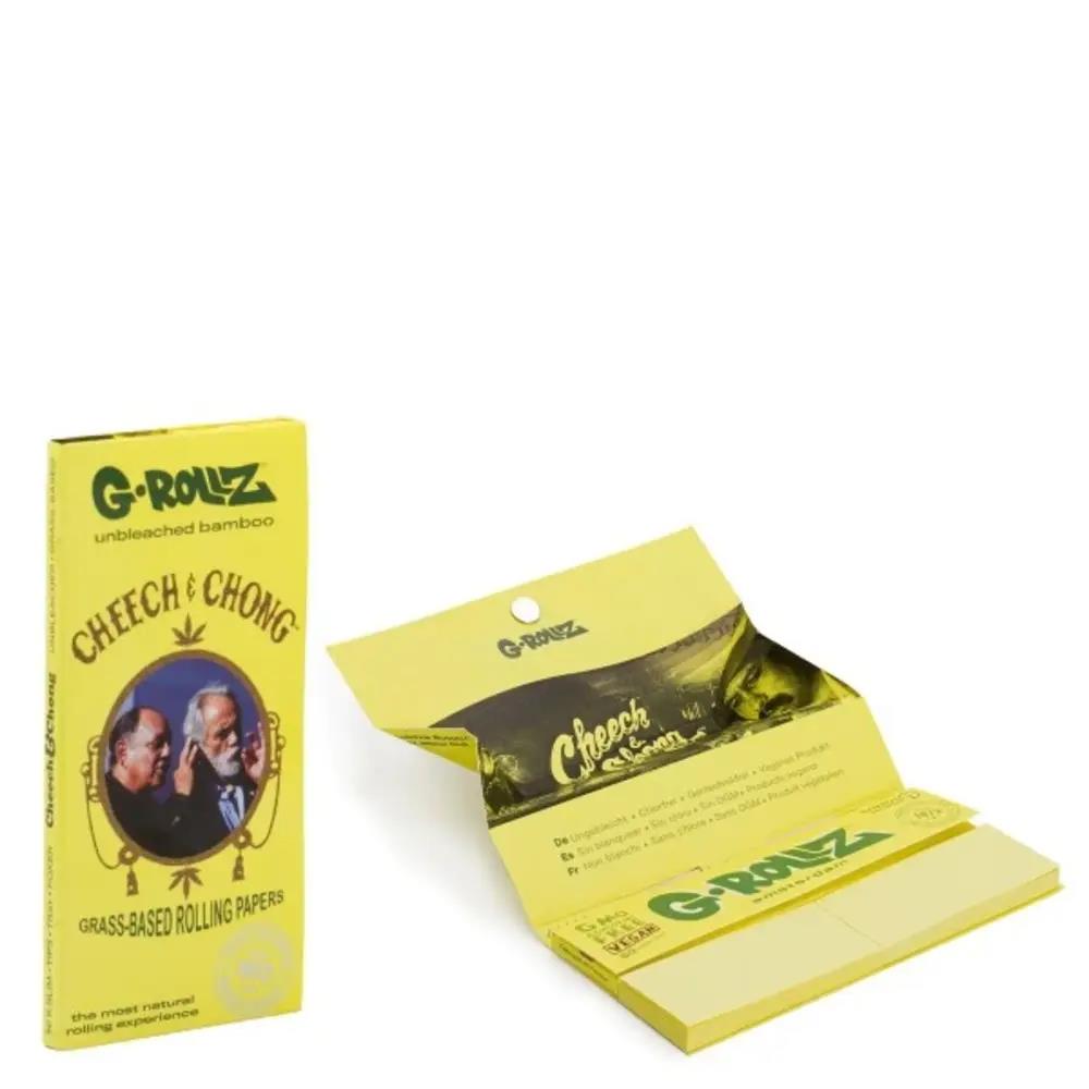 G-Rollz Cheech & Chong™ Classic Unbleached Bamboo KS Papers + Tips, Tray & Poker