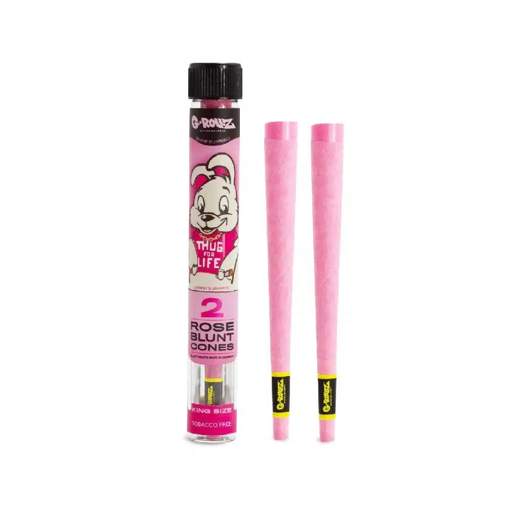 G-Rollz 2x Banksy's Graffiti Terpene Infused KS Herbal Blunt Cones - Rose