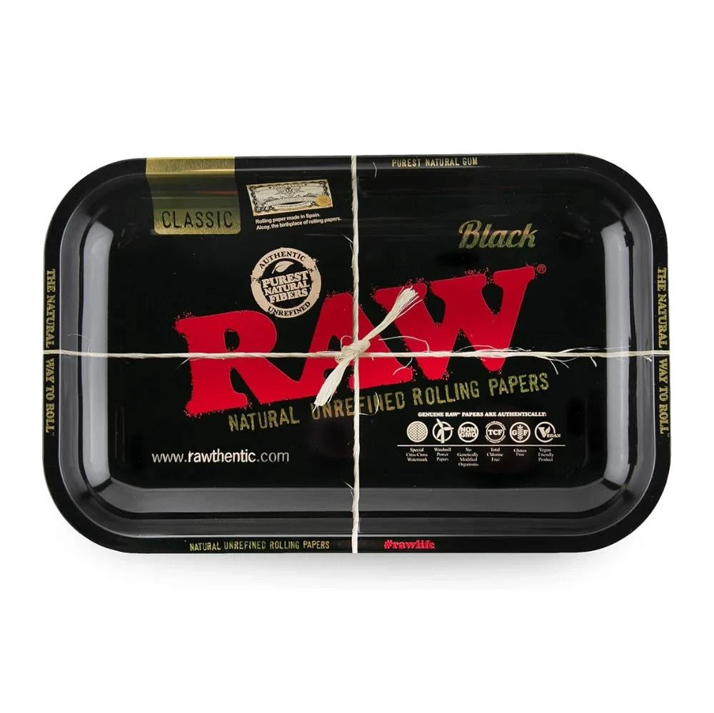 Black Metal Rolling Tray L