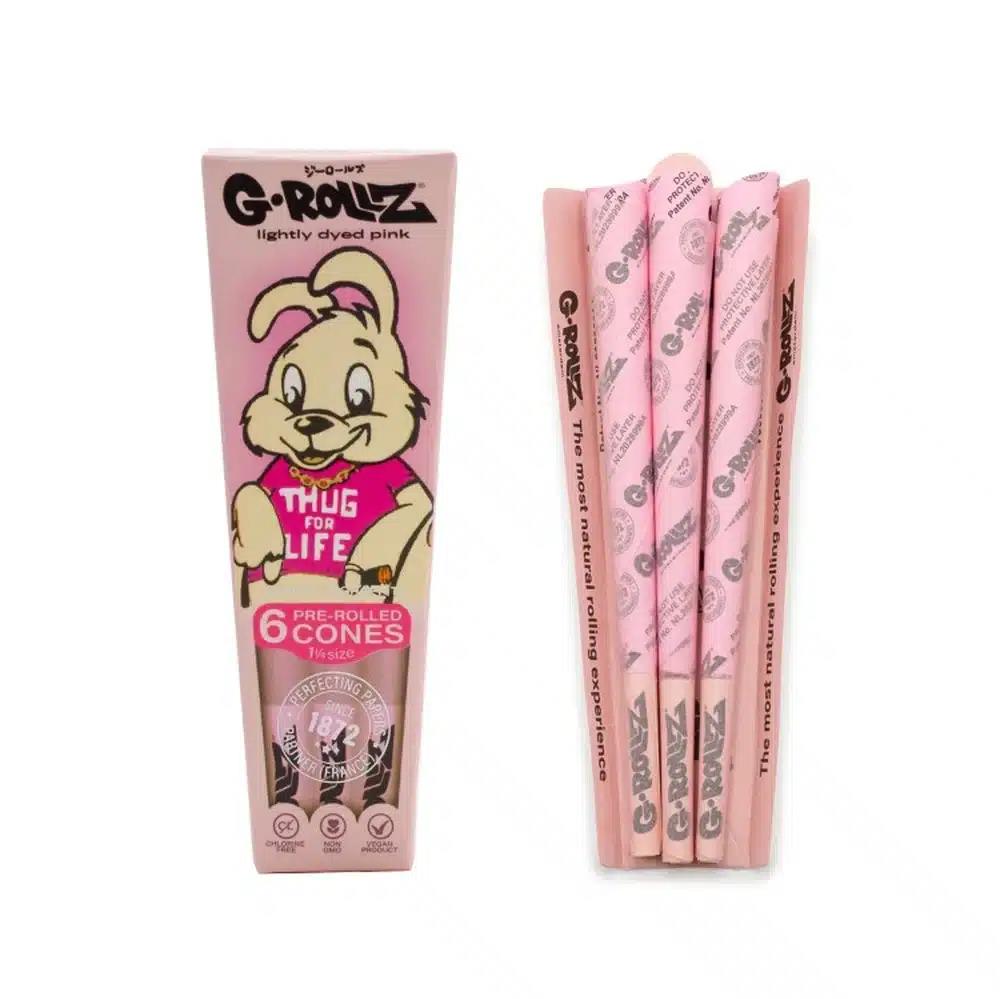 G-Rollz Banksy's Graffiti Thug for Life 6 Pre-Rolled 1¼ Cones Lightly Dyed Pink