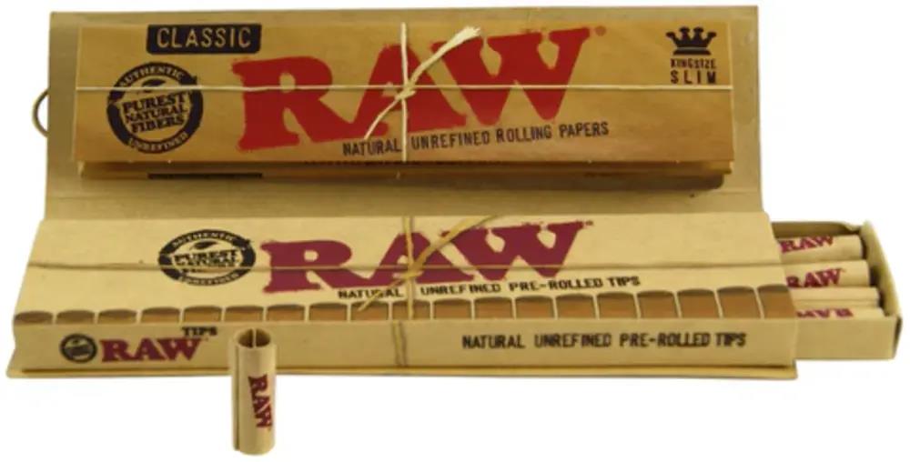 RAW Classic Connoisseur King Size Slim Papers + Prerolled Tips