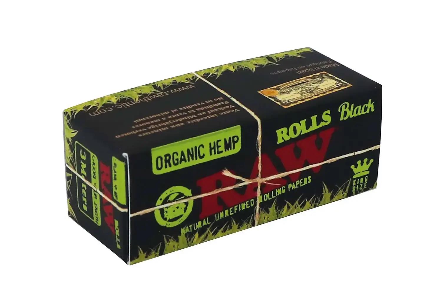 RAW Black Organic Hemp Paper Roll 3m