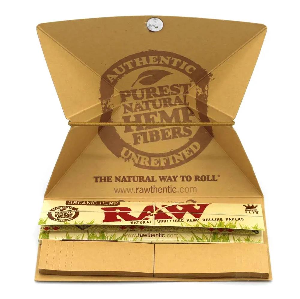 RAW Organic Hemp Artesano King Size Slim Papers + Tips und Tray