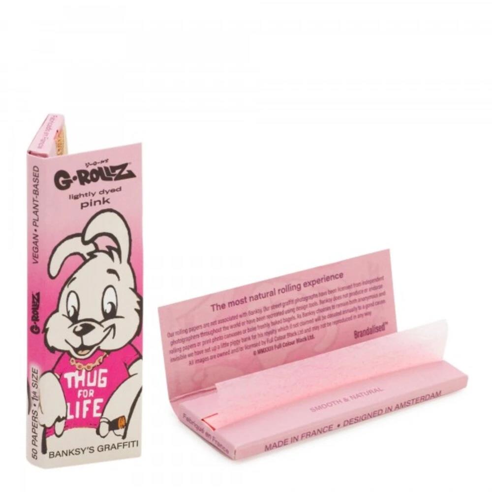 G-Rollz Banksy's Graffiti Thug for Life Lightly Dyed Pink 1¼ Papers