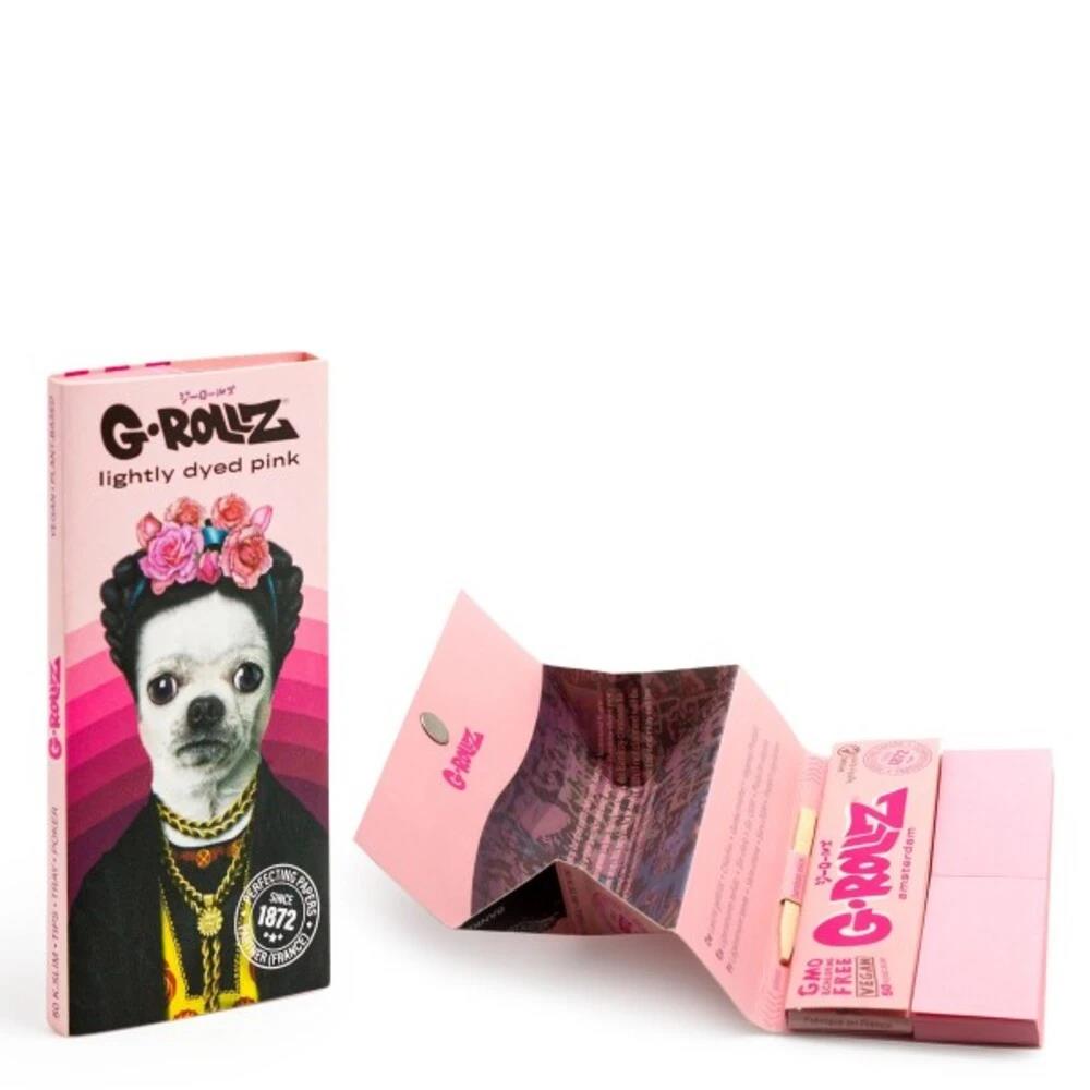 G-Rollz Pets Rock Dog Lightly Dyed Pink KS Papers + Tips Tray & Poker