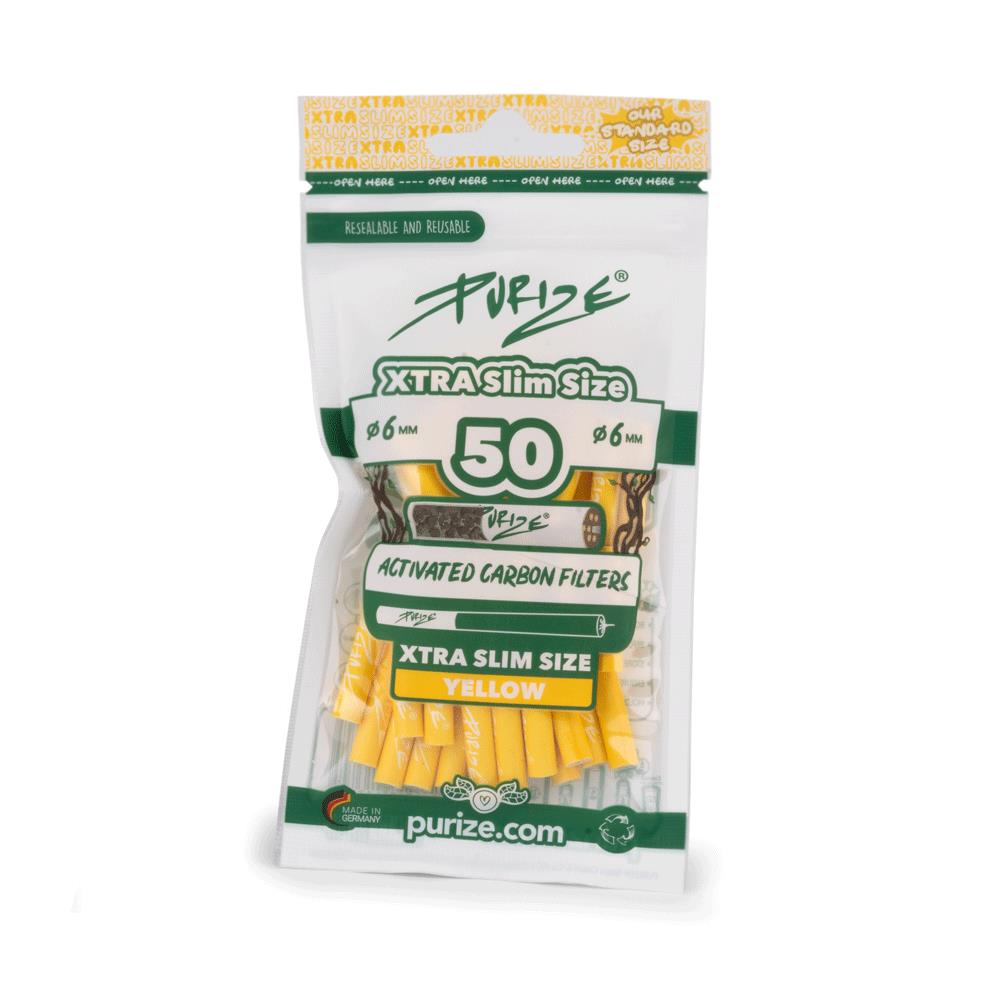 Aktivkohlefilter Yellow Xtra Slim Size 6mm - 50er Pack