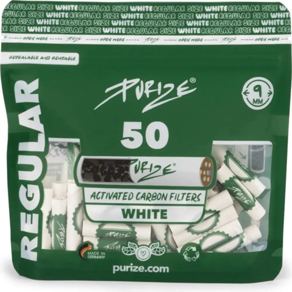 Aktivkohlefilter White Regular Size 9mm - 50er Pack