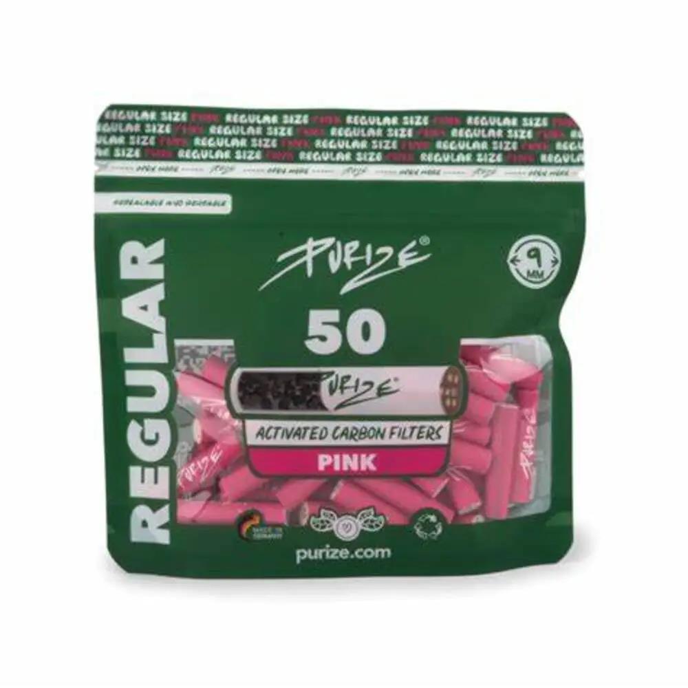 Aktivkohlefilter Pink Regular Size 9mm - 50er Pack