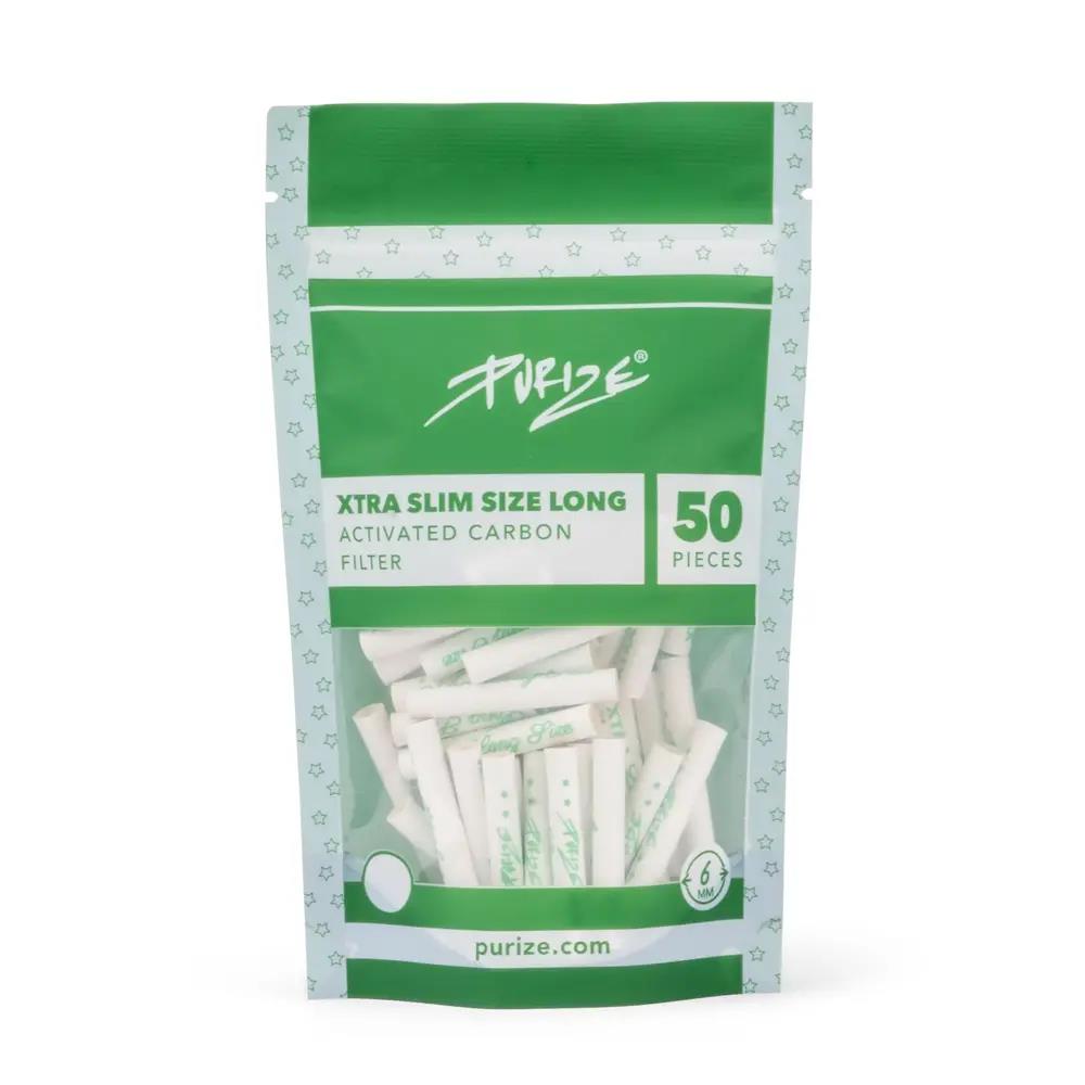Aktivkohlefilter White Xtra Slim Size Long 6mm - 50er Pack