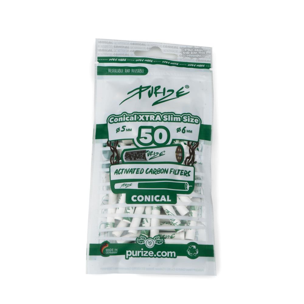 Aktivkohlefilter White Conical Xtra Slim Size 5-6mm - 50er Pack