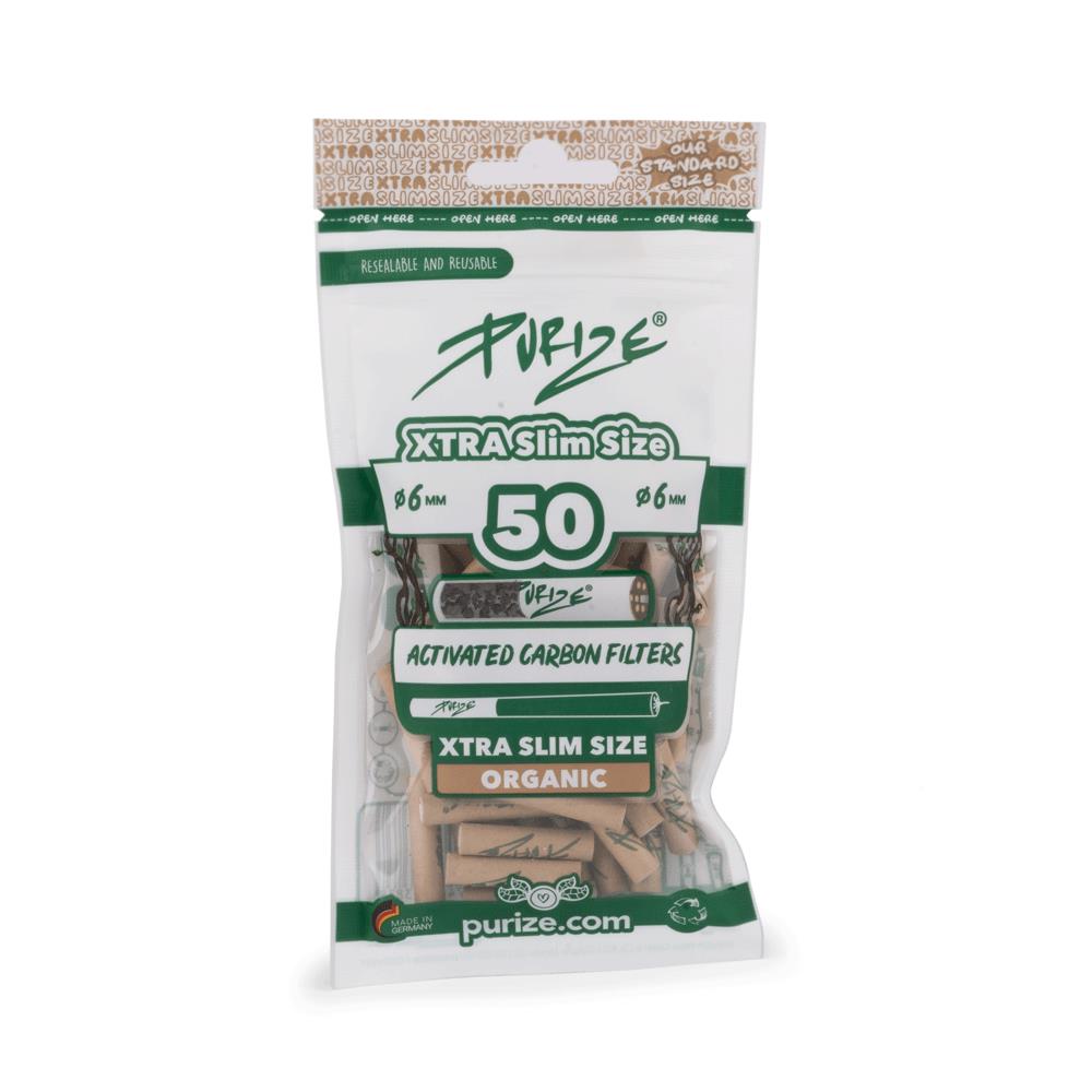 Aktivkohlefilter Organic Xtra Silm Size 6mm - 50er Pack