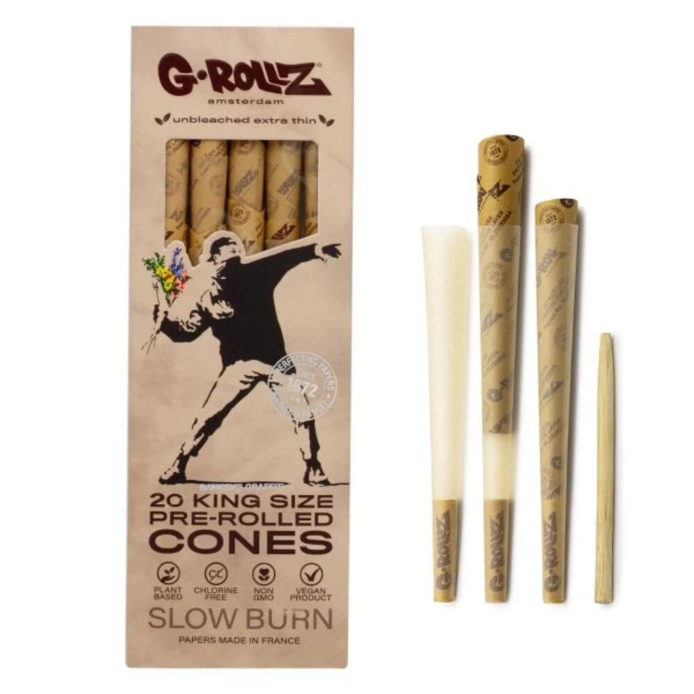 Banksy's Graffiti Flower Thrower  20 Pre-Rolled KS Cones Unbleached