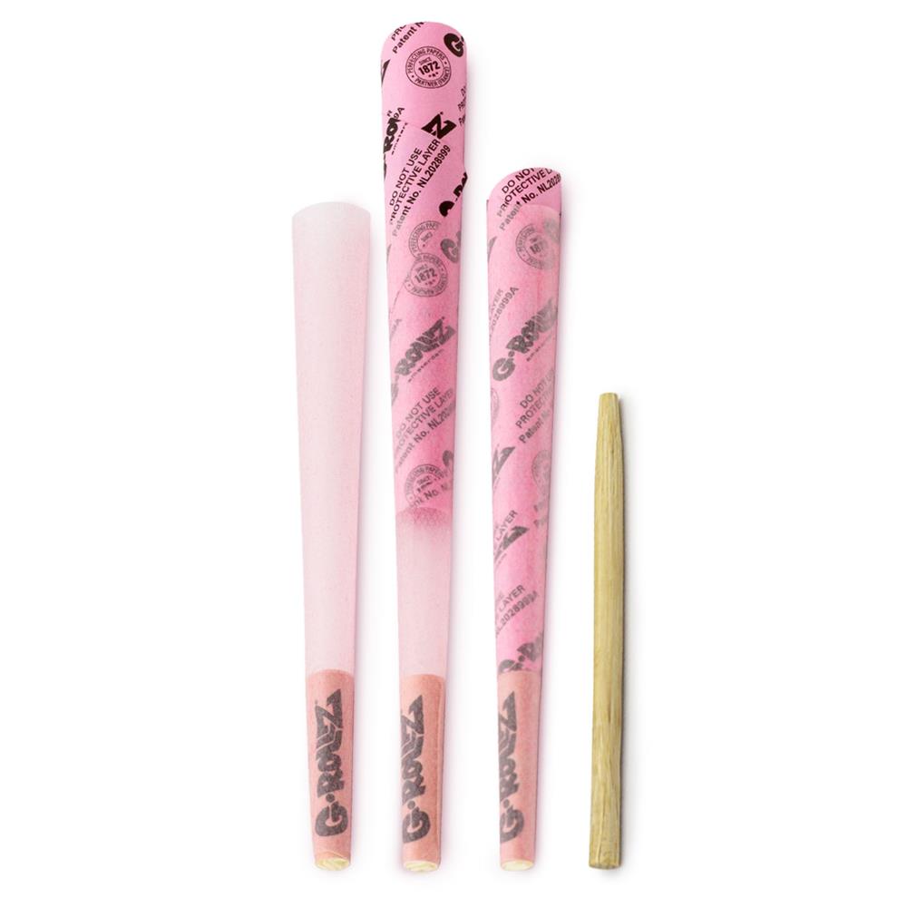 G-Rollz Banksy's Graffiti Thug for Life 3 Pre-Rolled KS Cones Lightly Dyed Pink