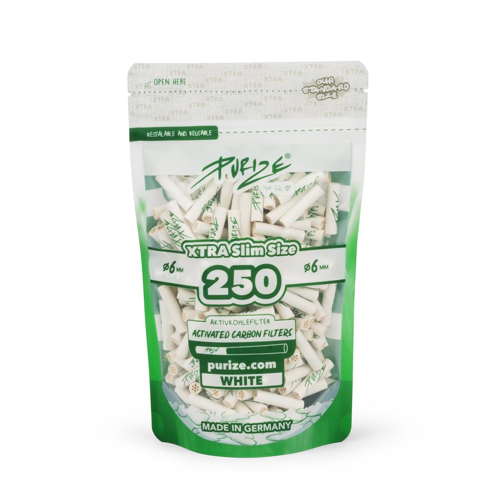 Aktivkohlefilter White Xtra Slim Size 6mm - 250er Pack