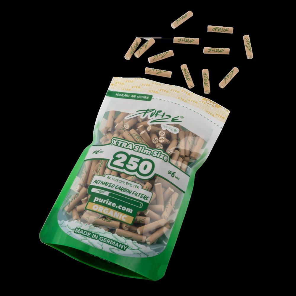 Aktivkohlefilter Organic Xtra Slim Size 6mm - 250er Pack