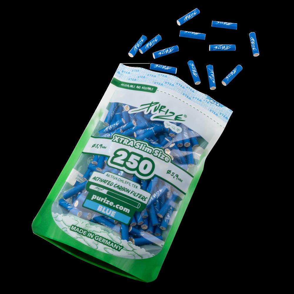Aktivkohlefilter Blue Xtra Slim Size 6 mm - 250er Pack