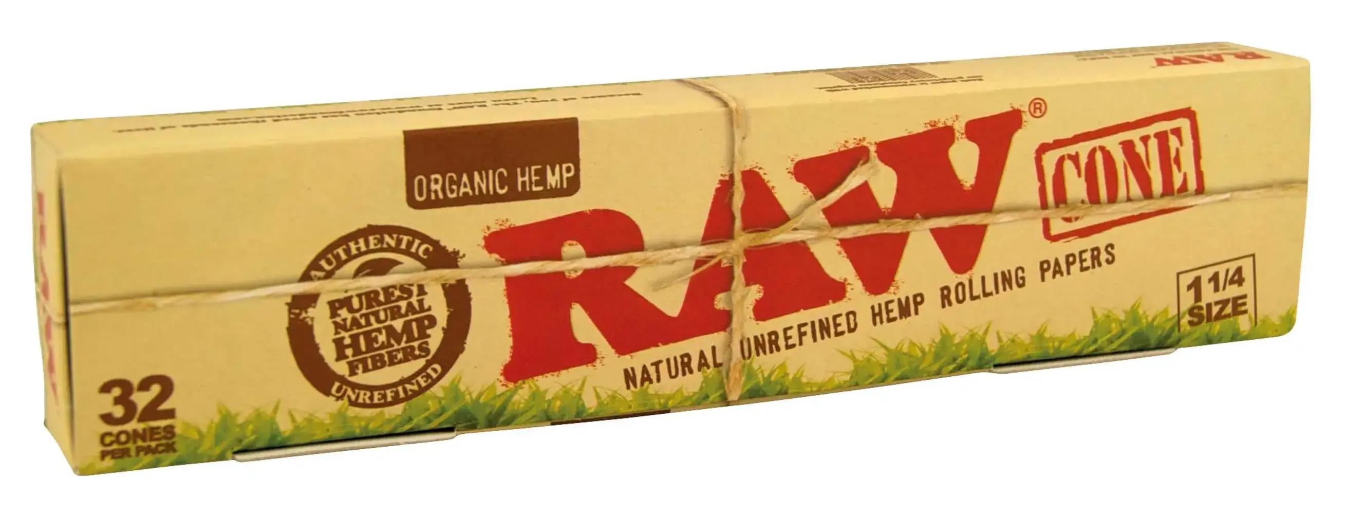 RAW Organic Hemp 1¼ Size Cones 32er Pack