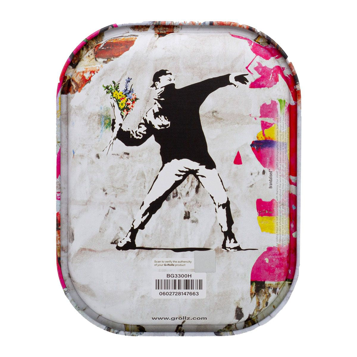 Banksy's Graffiti Flower Thrower Rolling Tray S