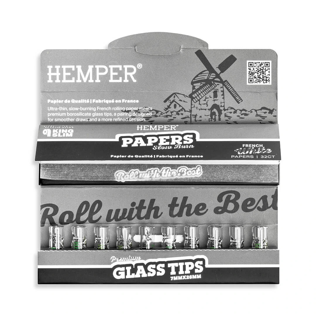 Kingsize Classic White Paper + 7mm Glass Tips