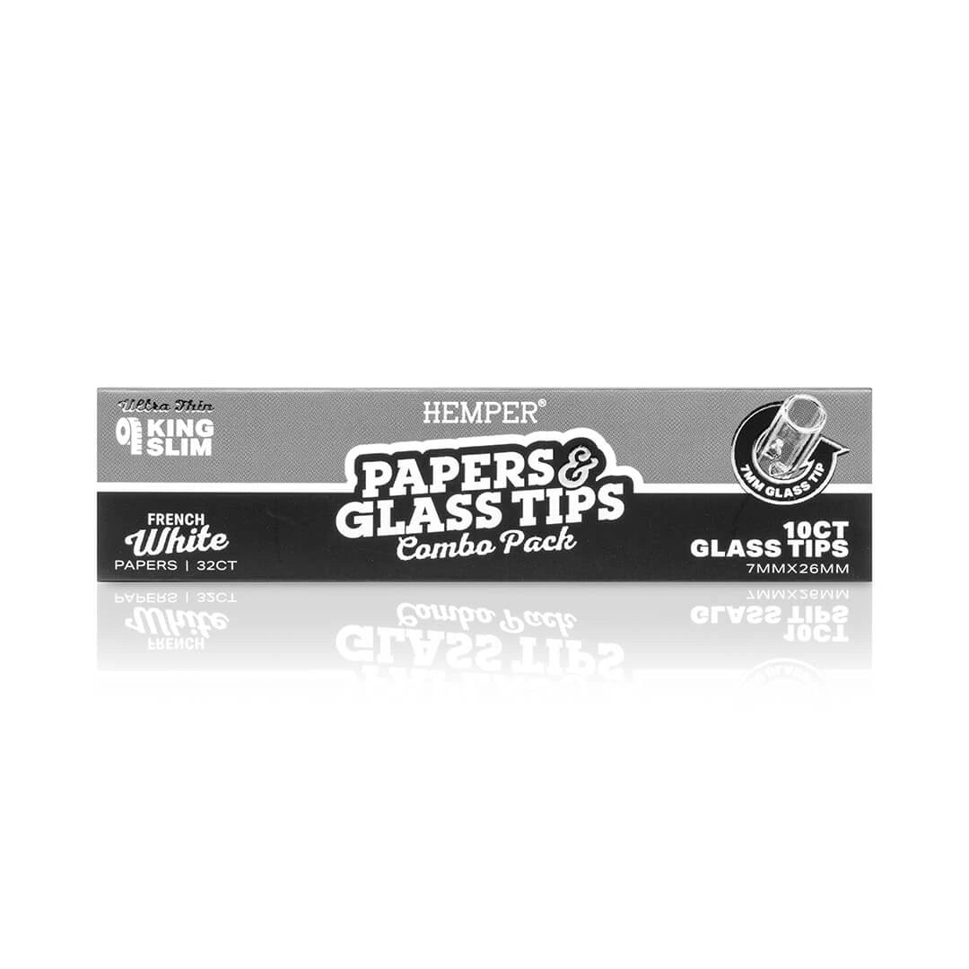 Kingsize Classic White Paper + 7mm Glass Tips