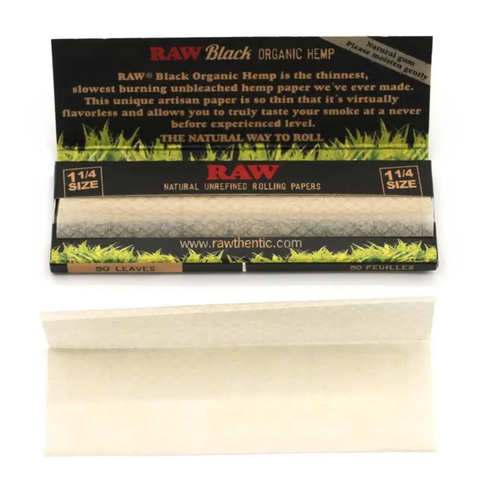 RAW Black Organic Hemp 1¼ Size Papers