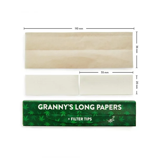 Granny's King Size Long Paper Extra Slim + Tips – Bild 3
