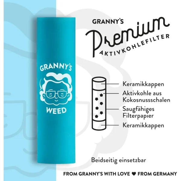 Granny's Weed Aktivkohlefilter Blue 50 Pack 6,9mm – Bild 4
