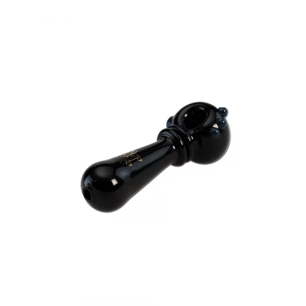 Black Leaf Handpfeife schwarz mit Blauen Noppen 128mm
