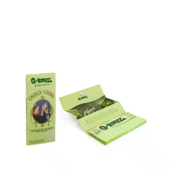 G-Rollz Cheech & Chong™ Classic Organic Green Hemp KS Papers + Tips, Tray & Poker – Bild 2