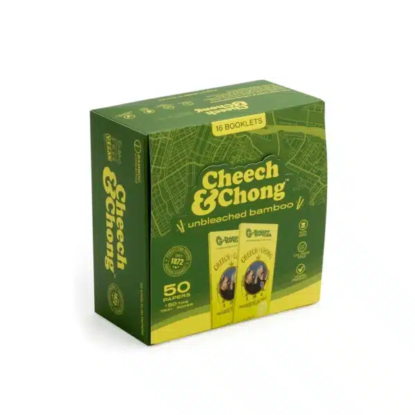 G-Rollz Cheech & Chong™ Classic Unbleached Bamboo KS Papers + Tips, Tray & Poker – Bild 4