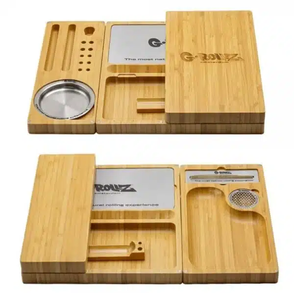 G-Rollz 3-Part Bamboo Rolling Tray 26x49cm – Bild 3