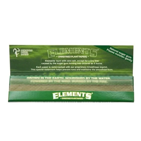 Elements Green King Size Slim Papers – Bild 2