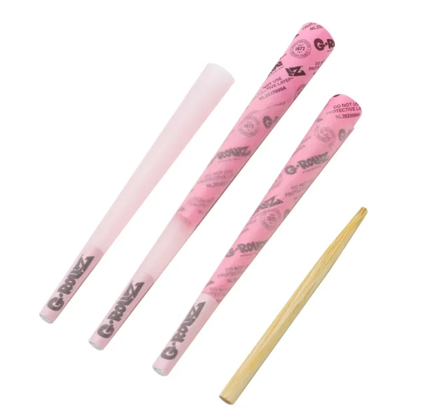G-Rollz Banksy's Graffiti Panda Gunnin 3 Pre-Rolled KS Cones Lightly Dyed Pink – Bild 2