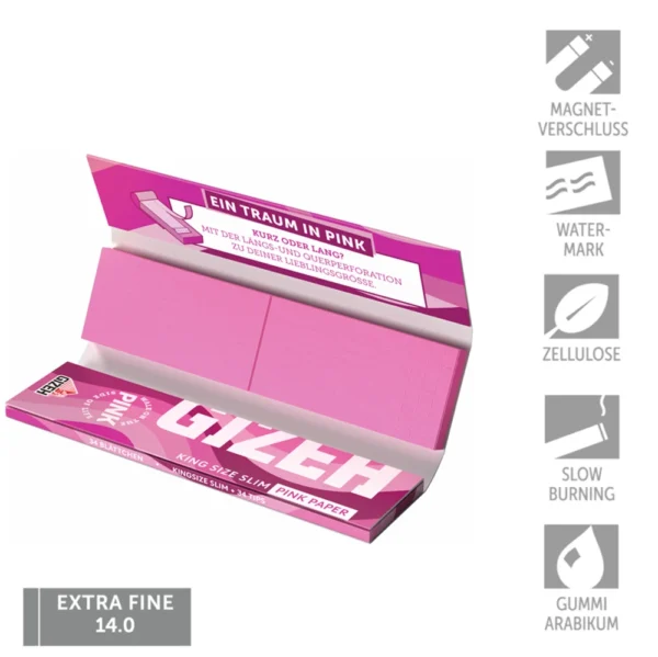 GIZEH x CLIPPER ALL PINK Giant Mini Büchel Set – Bild 4