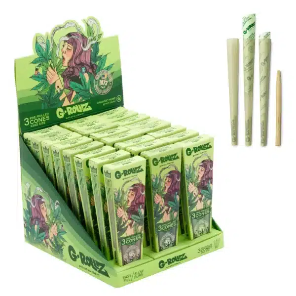G-Rollz Colossal Dream Green Hemp KS Papers + Tips, Tray & Pocker – Bild 4