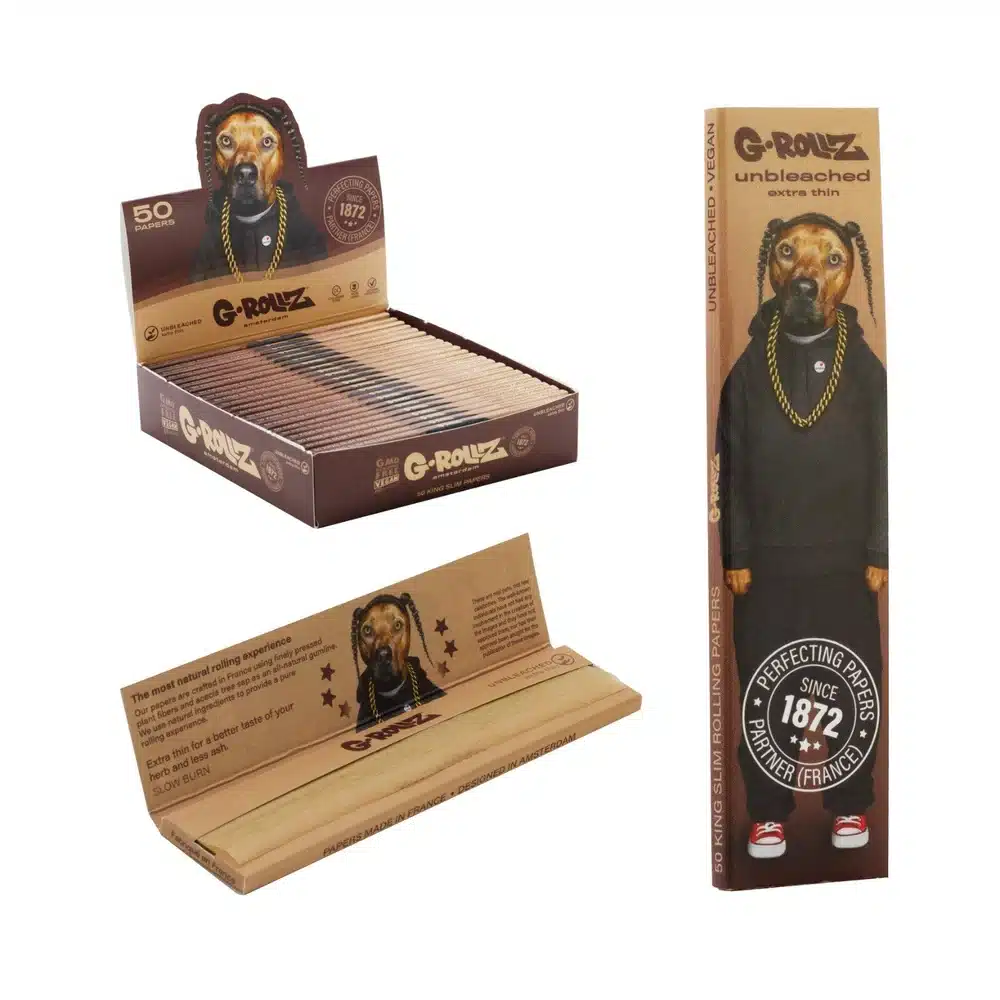 PR01C-DIS G-Rollz  Pets Rock 'Rap' - Unbleached - 50 KS Slim Papers online kaufen.webp